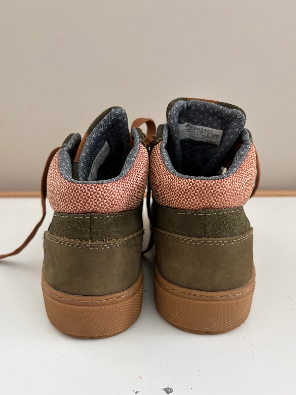 Women’s Forsake Green Suede High-Top Sneaker Boots with Brown Accents Size 7 - Picture 4 of 10